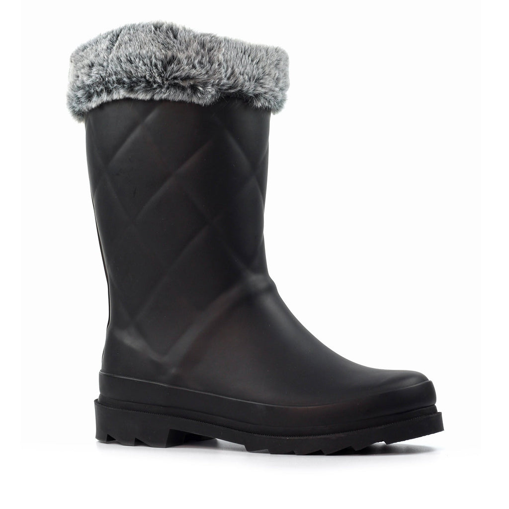 Norway Black Faux Fur-Lined Wellington