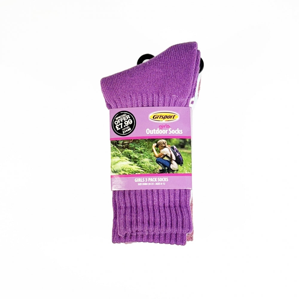 Girls Multi 3 Pack Socks