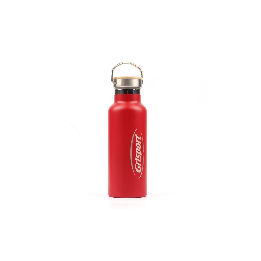 Vacuum Red Bamboo Top Water Bottle