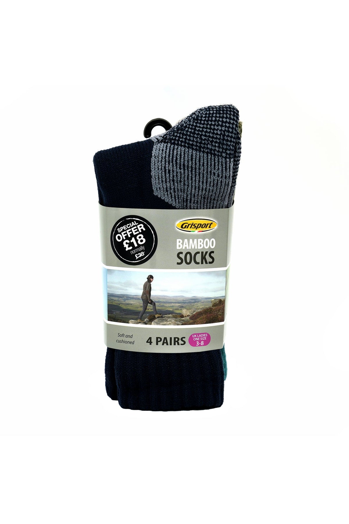 Ladies Bamboo Socks - 4 Pair Pack - One Size 3-8