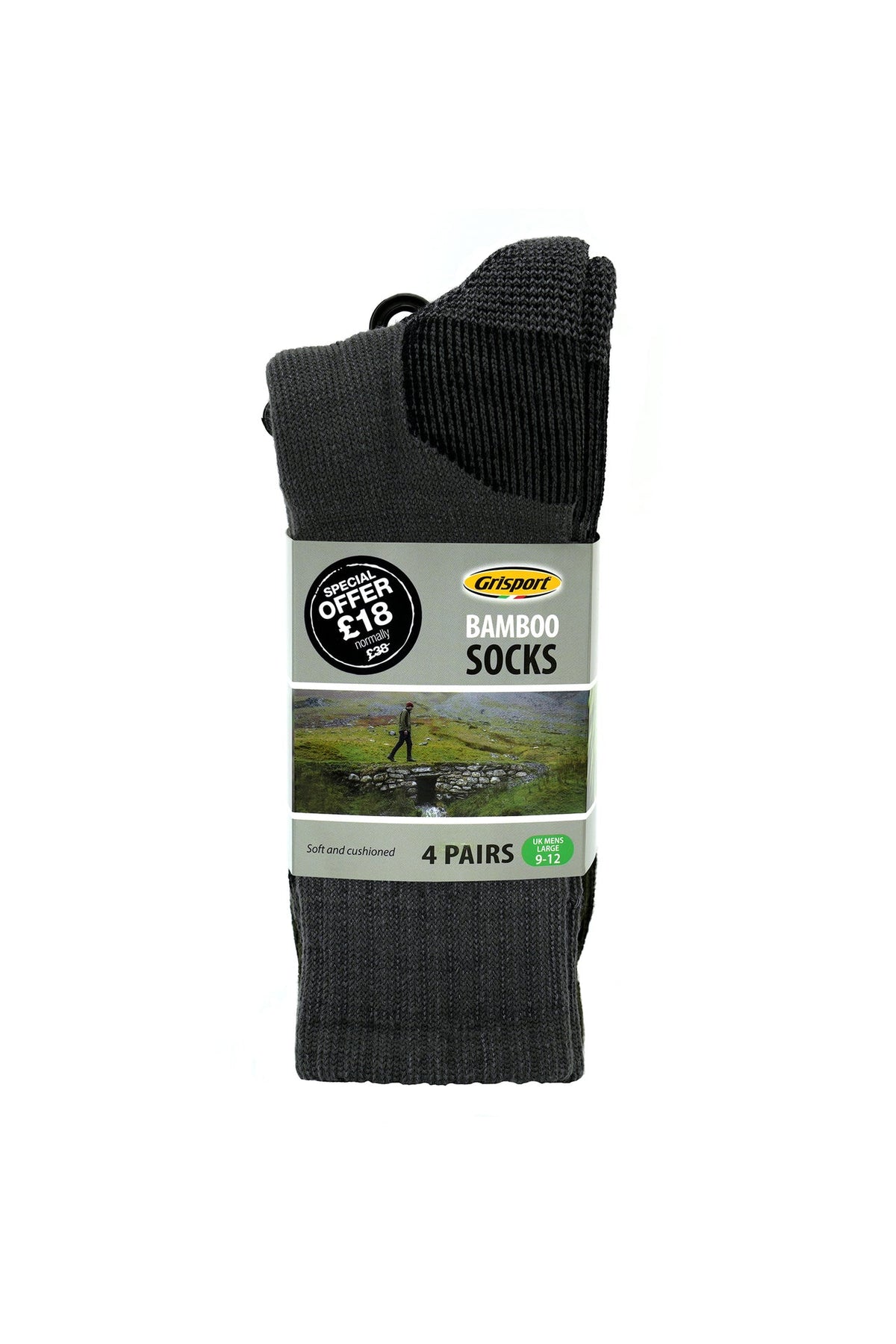 Mens Large Bamboo 4 Pack Socks UK 9-12