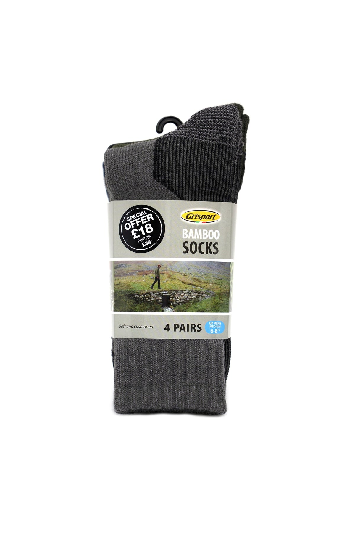 Mens Medium Bamboo 4 Pack Socks UK Size 6-8.5